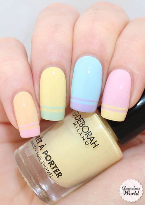 uñas color pastel