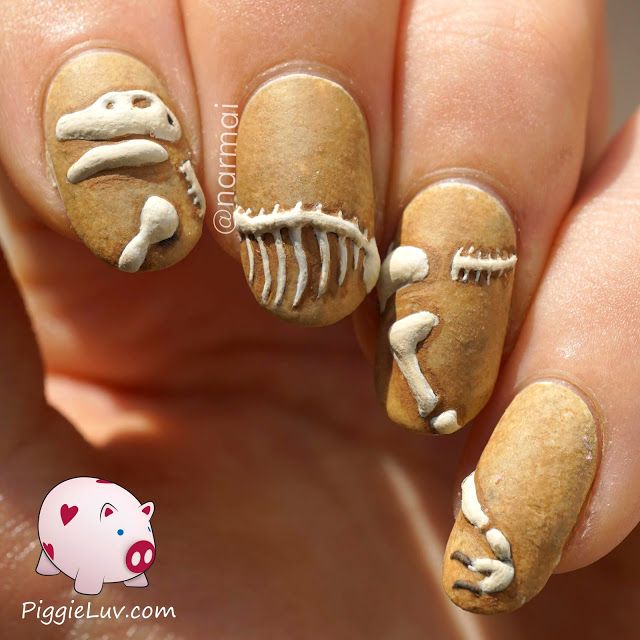 decoracion de uñas tipo fosil