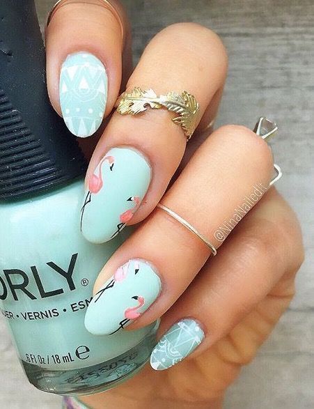 Uñas Azul Claro Decoradas (13)
