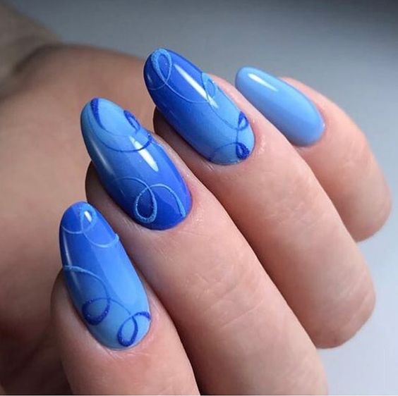 Uñas Azules Decoradas (3)