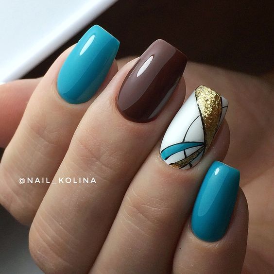 Uñas Azules Decoradas (5)