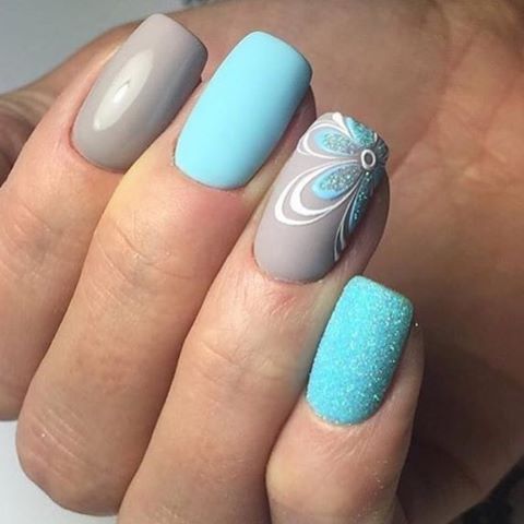 Uñas Azules Decoradas (7)