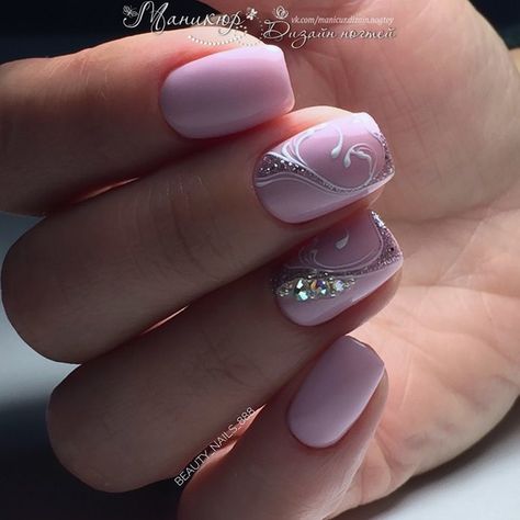 Uñas Con Piedras Sencillas (14)