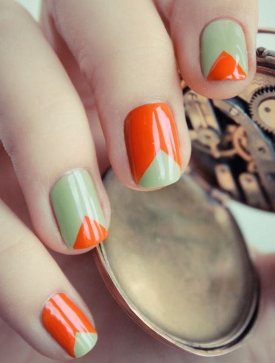 uñas cortas naranja