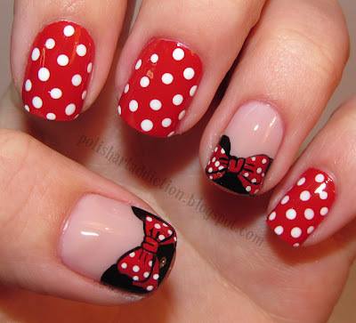 uñas de minnie para niñas