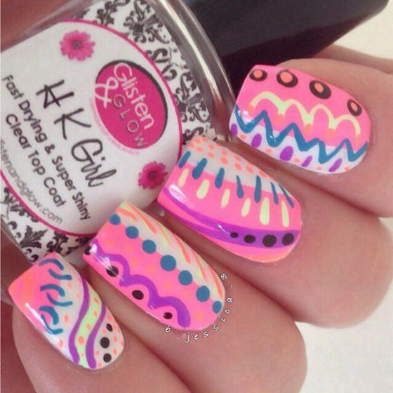 decoracion de uñas acrilicas de colores