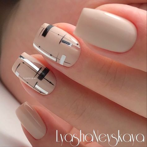 Uñas Con Cintillas Blancas (4)
