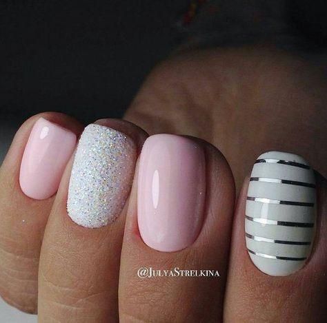 Uñas Decoradas Con Cintillas Plateadas (5)