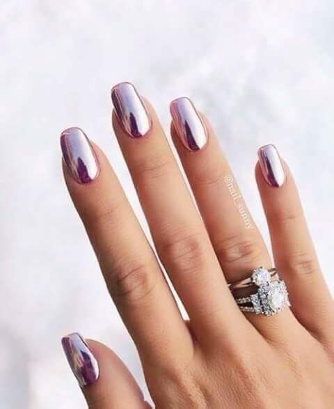 Uñas Metalizadas En Rosa (3)